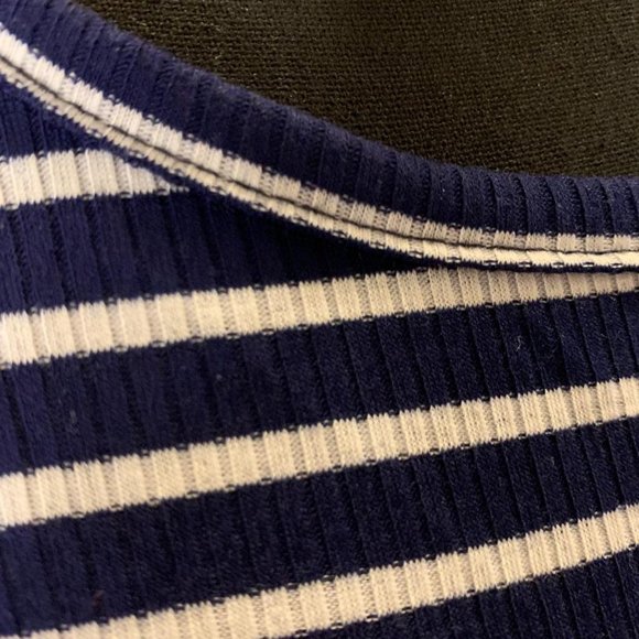 Charlotte Russe | Blue Striped Flair Sleeve Dress - Picture 6 of 8